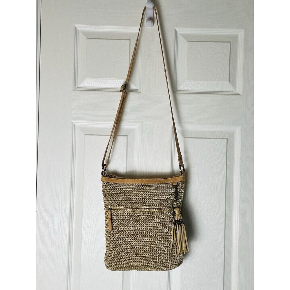 The Sak Lucia Crochet Crossbody Handbag Beige Purse